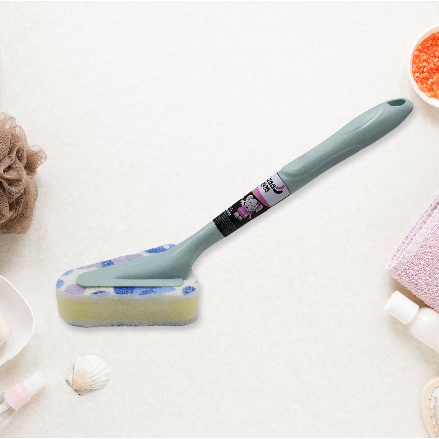 7223 Cleaning Supplies Kitchen Handle Universal Triangular Sponge Multifunctional Bathroom Brush Long Handle Kitchen Dining Bar