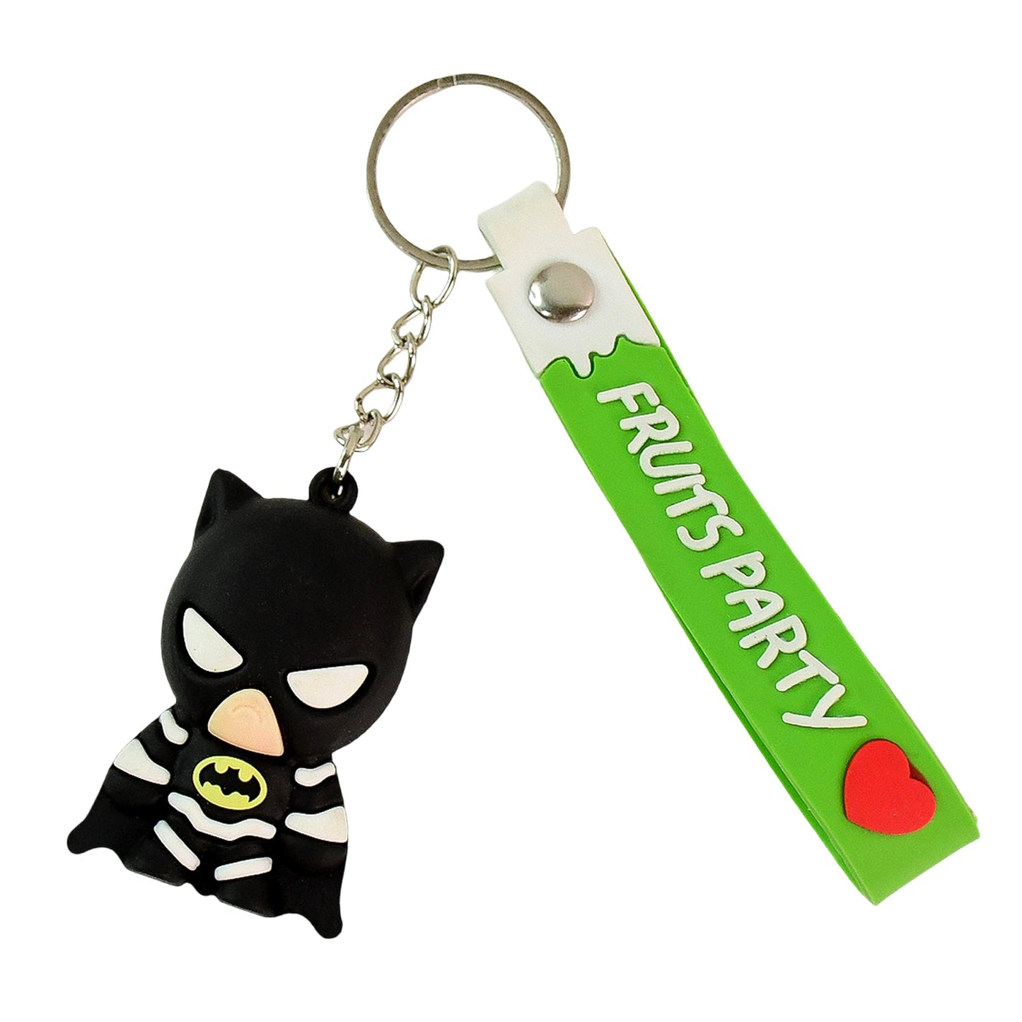 Cute Cartoon Silicone 3D Key Chain with Metal Hook & Strap (Pack of 1)