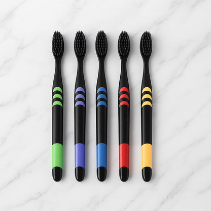 Soft Toothbrush With Plastic Round Box for Men and Women, Kids, Adults Plastic Toothbrush (10 pcs Set)
