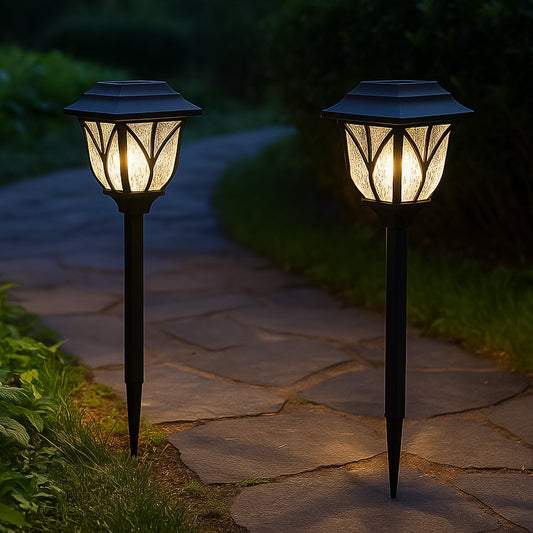 Solar Pathway Lights Outdoor Garden Lights (2 Pcs Set)